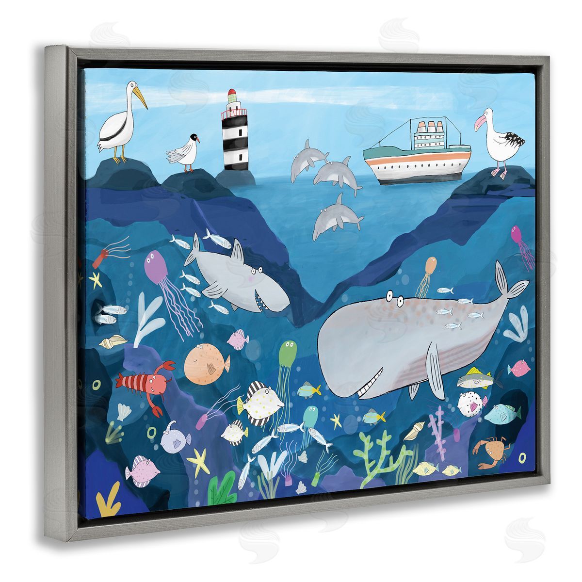 Carla Daly Underwater Wildlife Kid's Illustration Shark Whale Boat