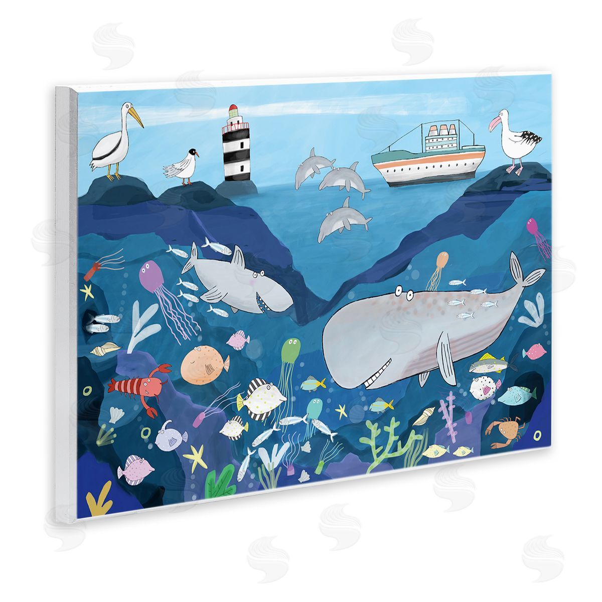 Carla Daly Underwater Wildlife Kid's Illustration Shark Whale Boat