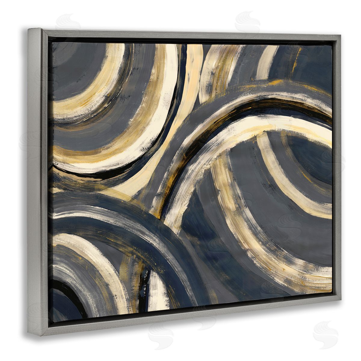 Doris Charest Abstract Developing Rings Grey Gold Encasing Arches