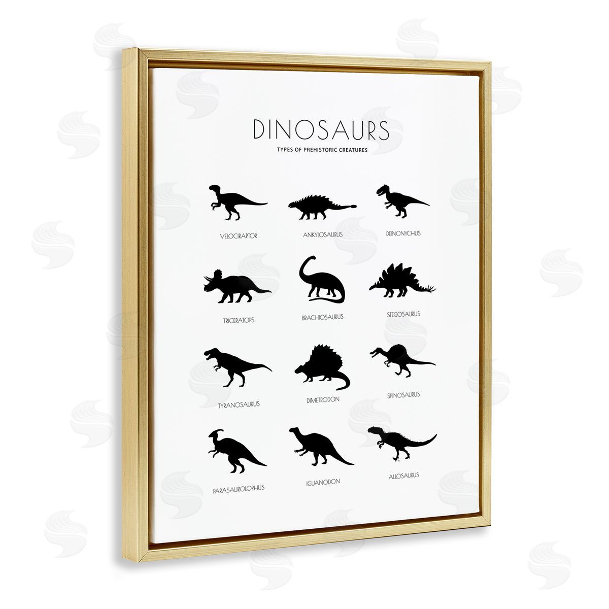 Martina Pavlova Types of Prehistoric Creatures Dinosaur Chart Minimal Silhouettes
