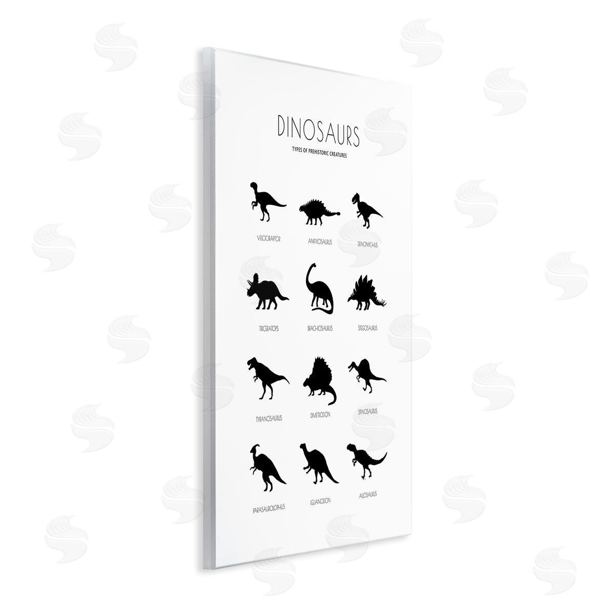 Martina Pavlova Types of Prehistoric Creatures Dinosaur Chart Minimal Silhouettes