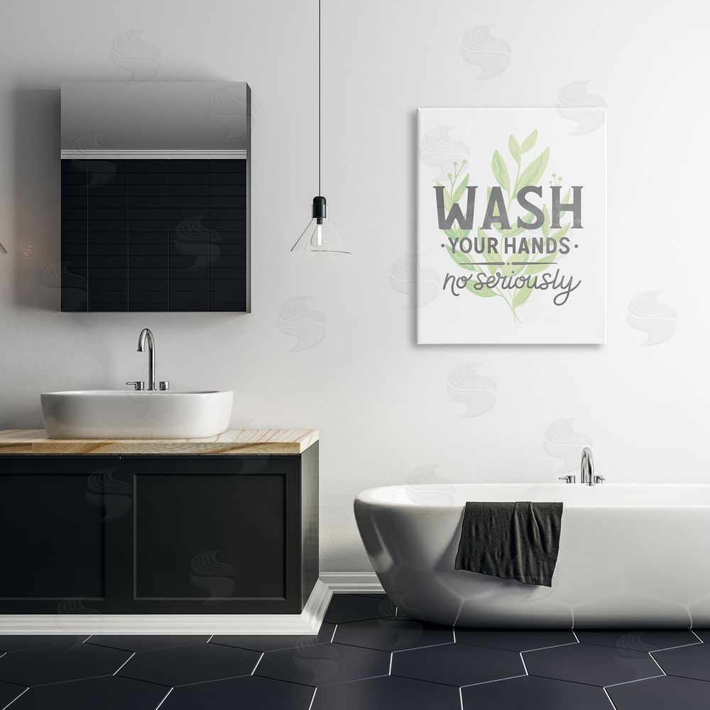 Jean Kelly Wash Your Hands, No Seriously Quote Light Green Plant