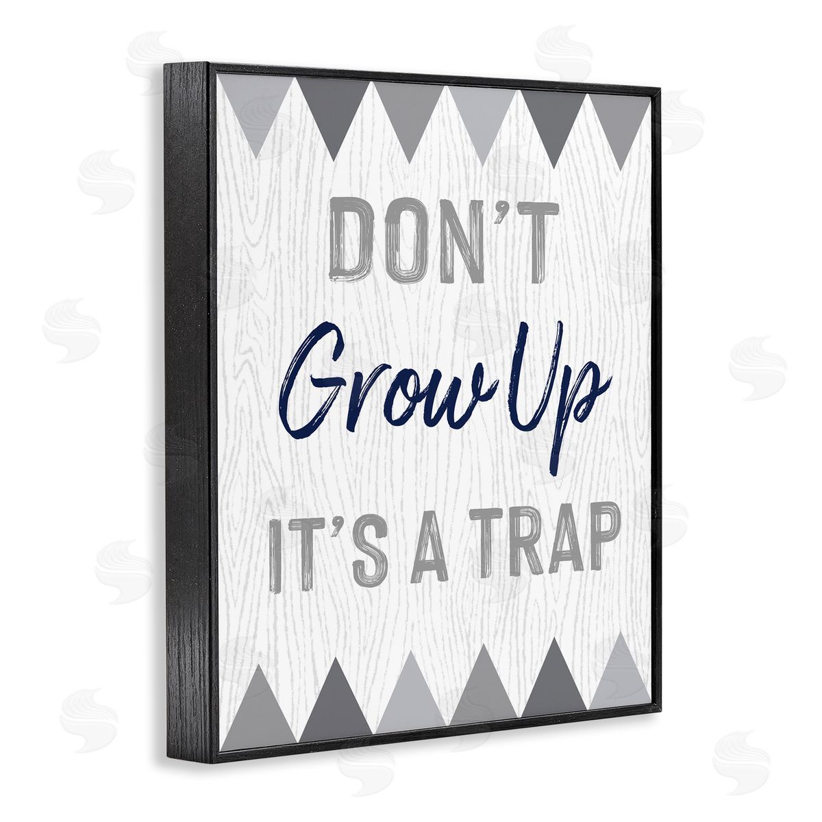 Ashley Calhoun Growing Up Is A Trap Phrase Rustic Grey Triangles
