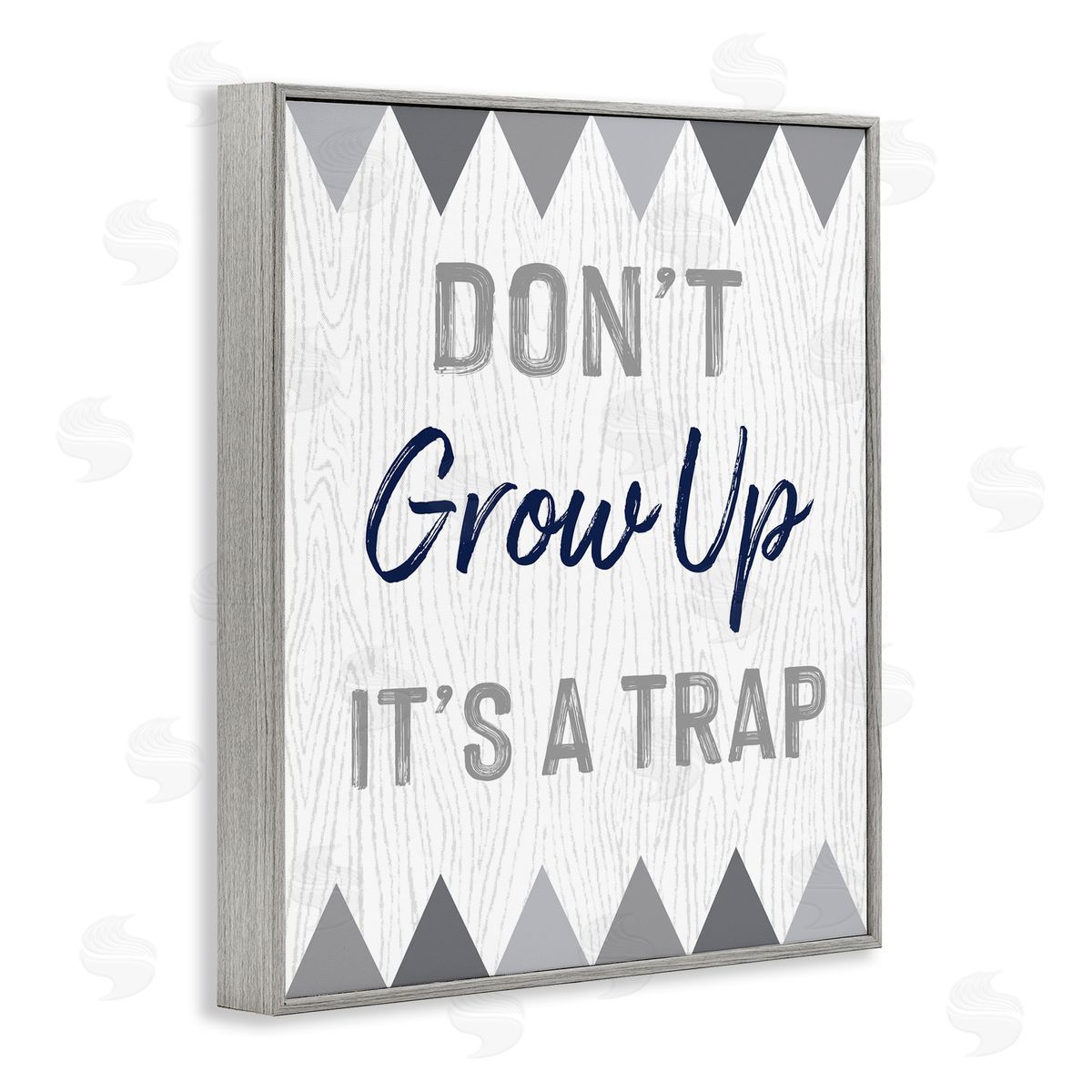 Ashley Calhoun Growing Up Is A Trap Phrase Rustic Grey Triangles
