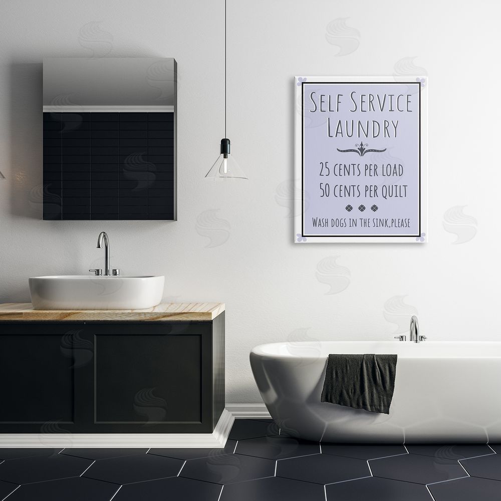 Darlene Seale Self Service Laundry Sign Soft Lavender Charm