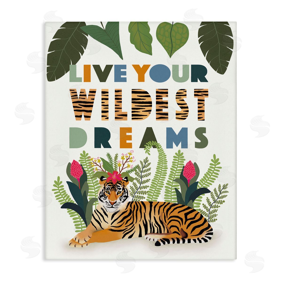 Darlene Seale Live Your Wildest Dreams Sentiment Tropical Tiger Forest