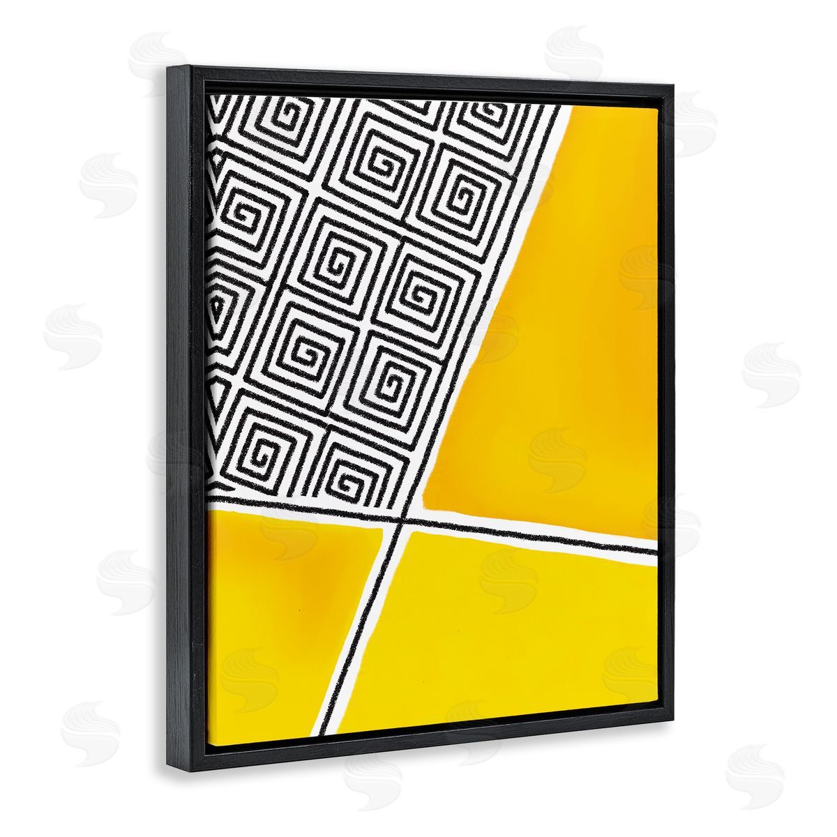 Darlene Seale Asymmetrical Geometrical Yellow Squares Abstract Lines