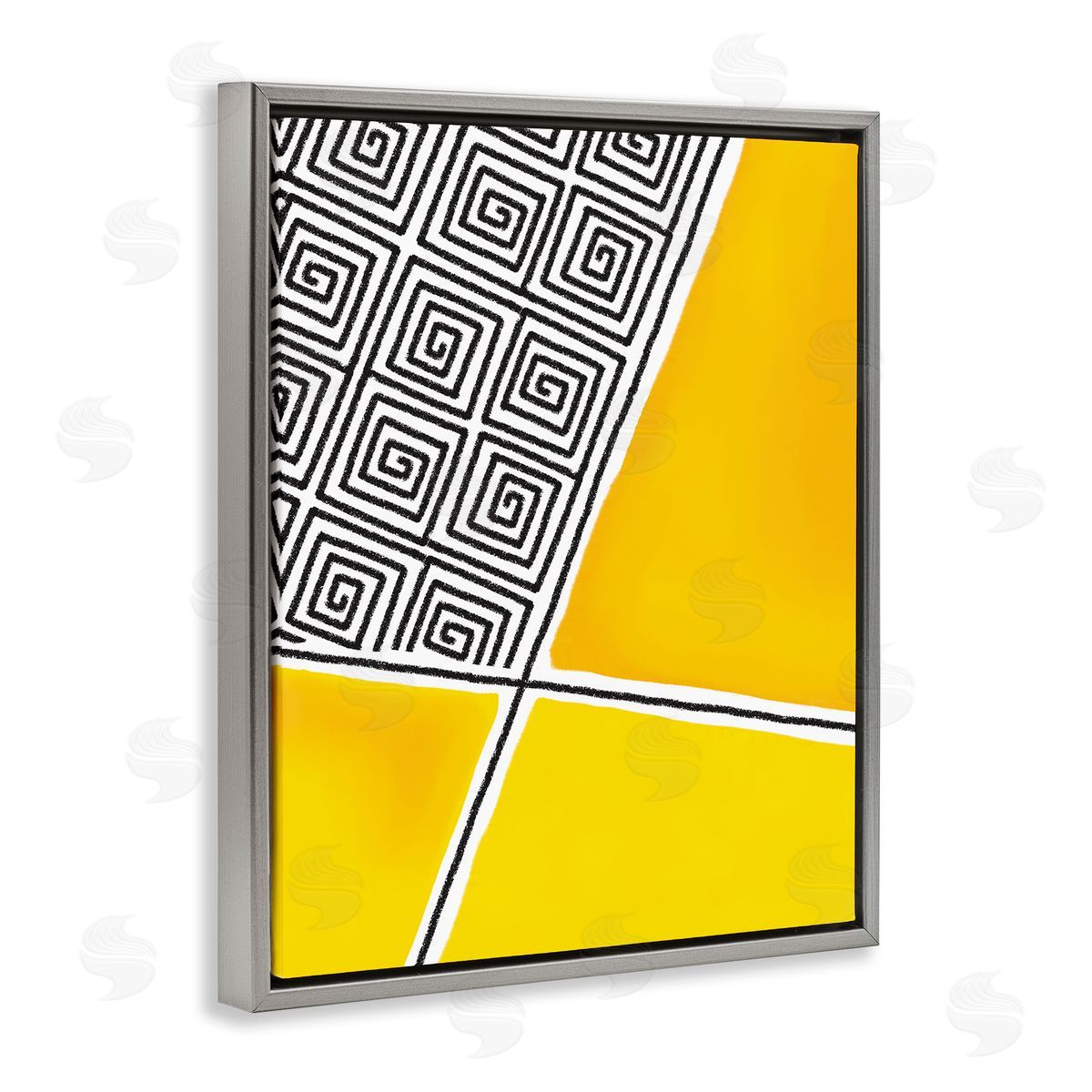Darlene Seale Asymmetrical Geometrical Yellow Squares Abstract Lines