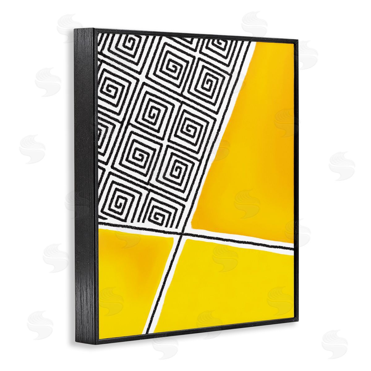 Darlene Seale Asymmetrical Geometrical Yellow Squares Abstract Lines