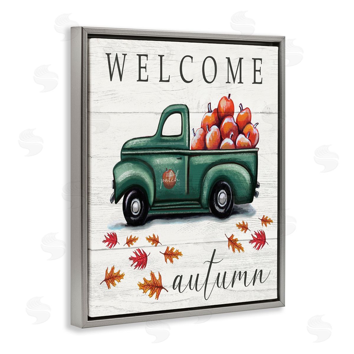 Elizabeth Tyndall Green Farm Truck Autumn Apple Harvest Welcome Sign