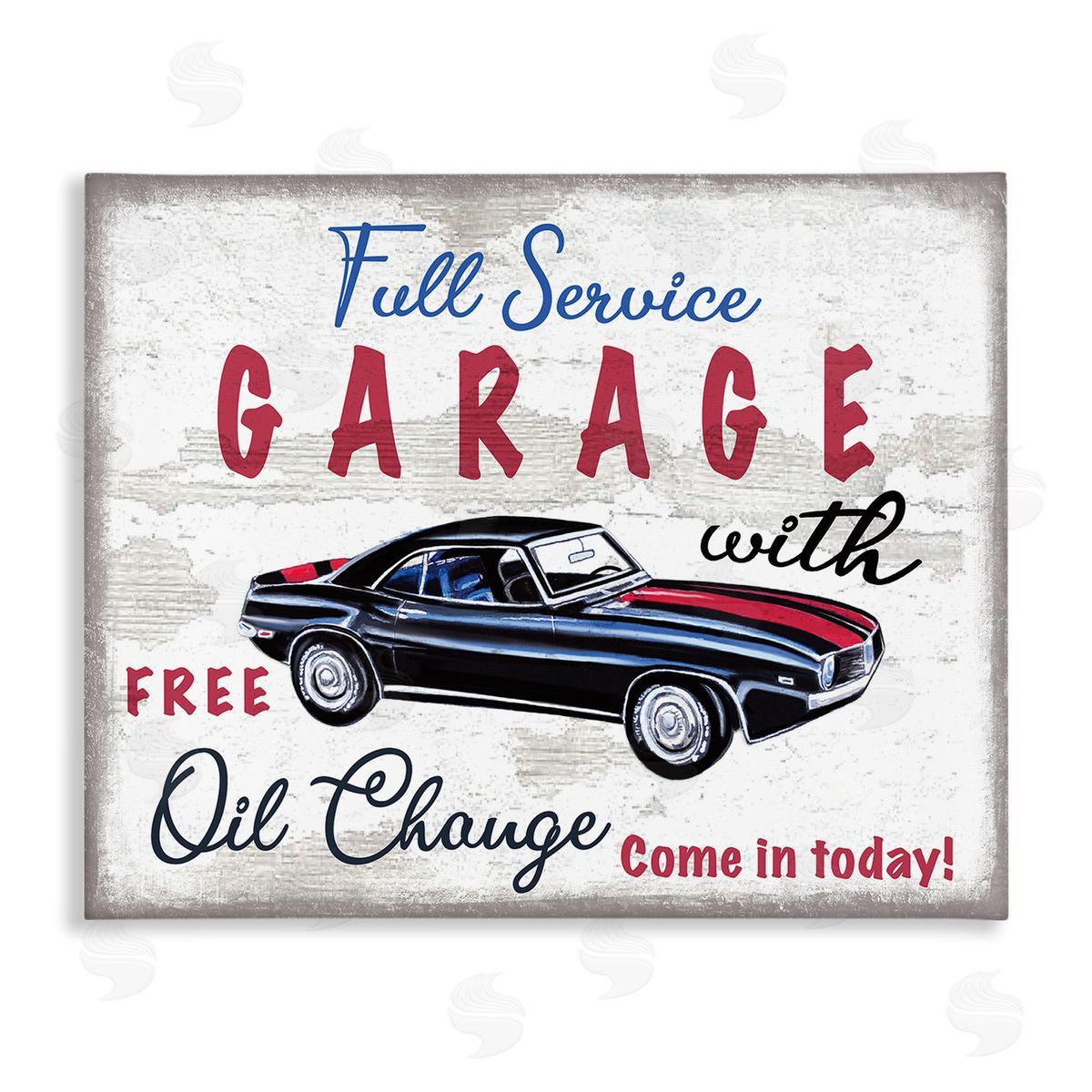 Elizabeth Tyndall Vintage Rustic Full Service Garage Sign Sports Car