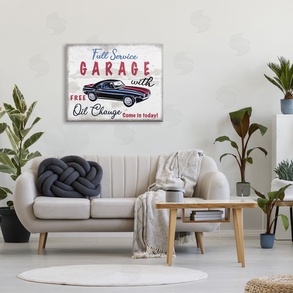 Elizabeth Tyndall Vintage Rustic Full Service Garage Sign Sports Car