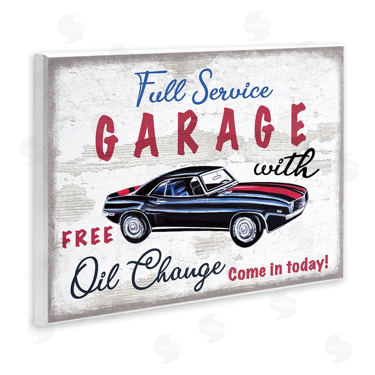 Elizabeth Tyndall Vintage Rustic Full Service Garage Sign Sports Car