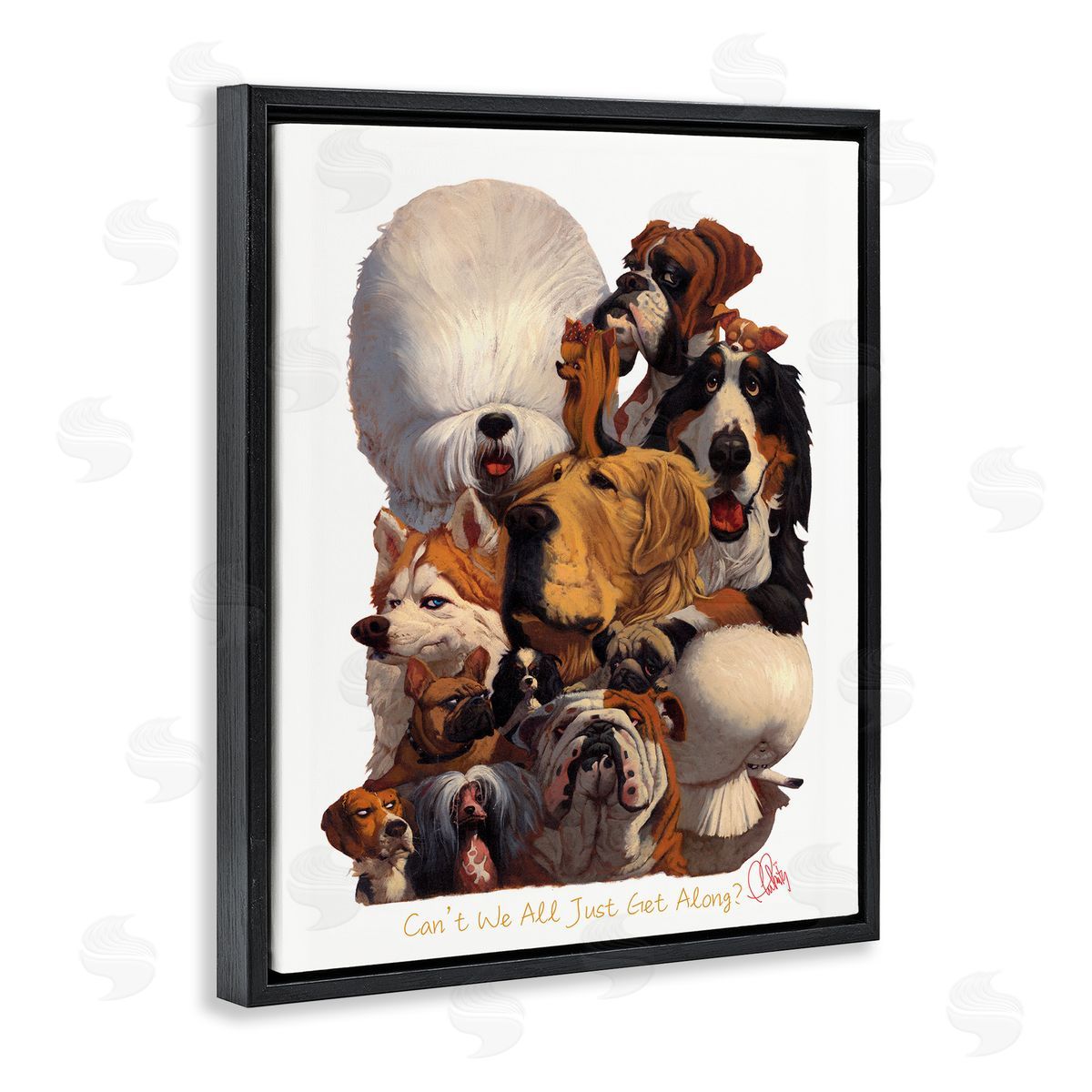 Thomas Fluharty Just Get Along Phrase Funny Dog Gang Illustration