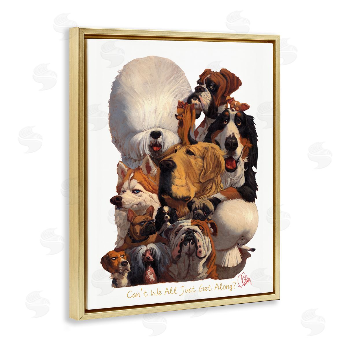 Thomas Fluharty Just Get Along Phrase Funny Dog Gang Illustration