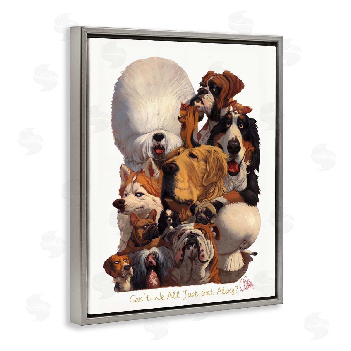 Thomas Fluharty Just Get Along Phrase Funny Dog Gang Illustration