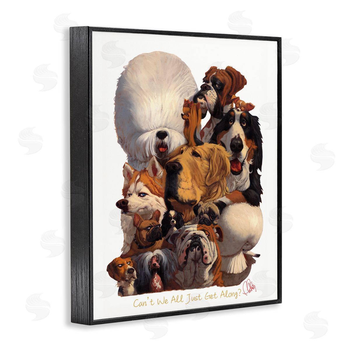Thomas Fluharty Just Get Along Phrase Funny Dog Gang Illustration