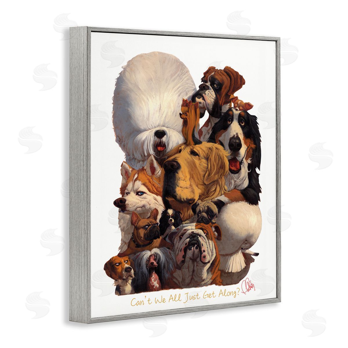 Thomas Fluharty Just Get Along Phrase Funny Dog Gang Illustration