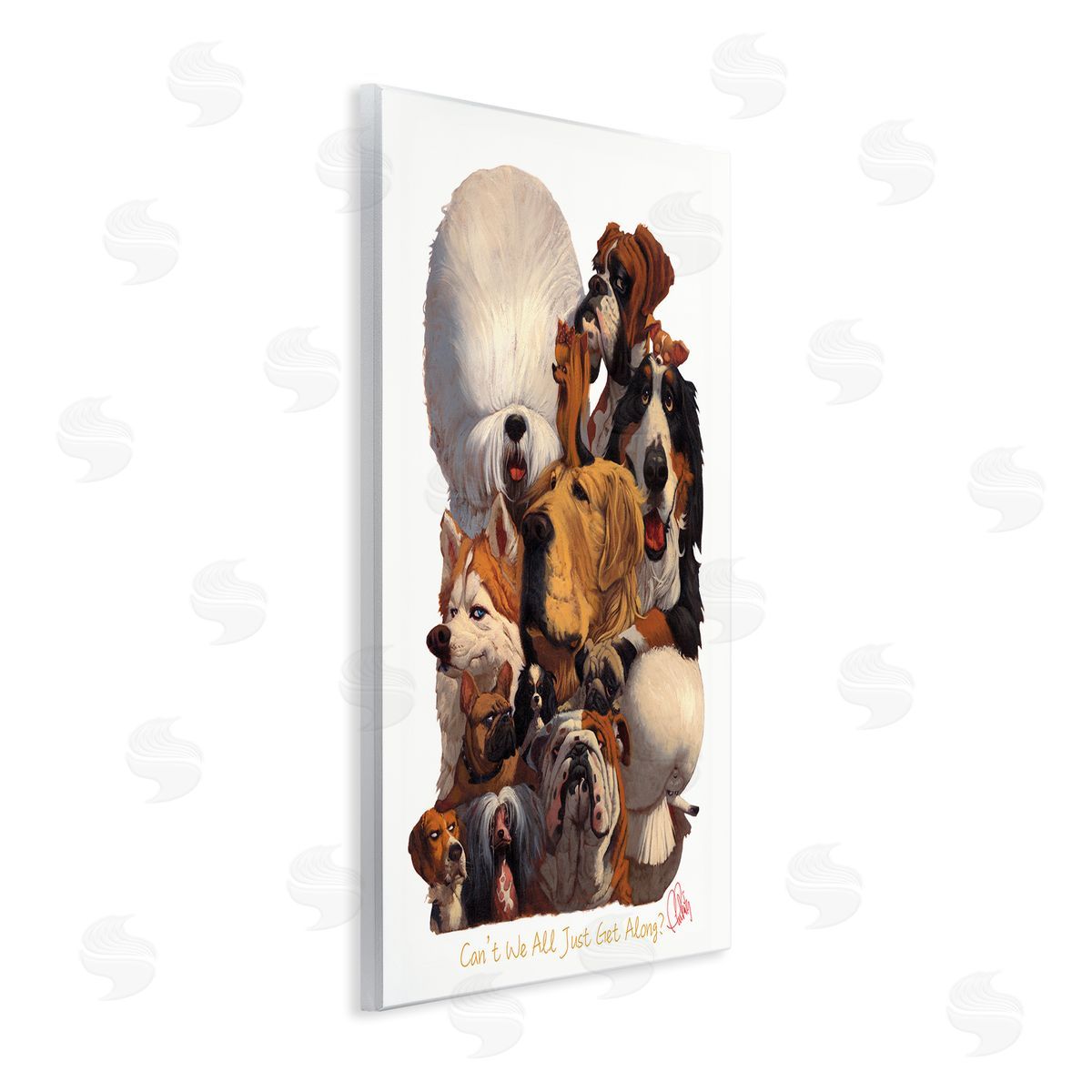 Thomas Fluharty Just Get Along Phrase Funny Dog Gang Illustration