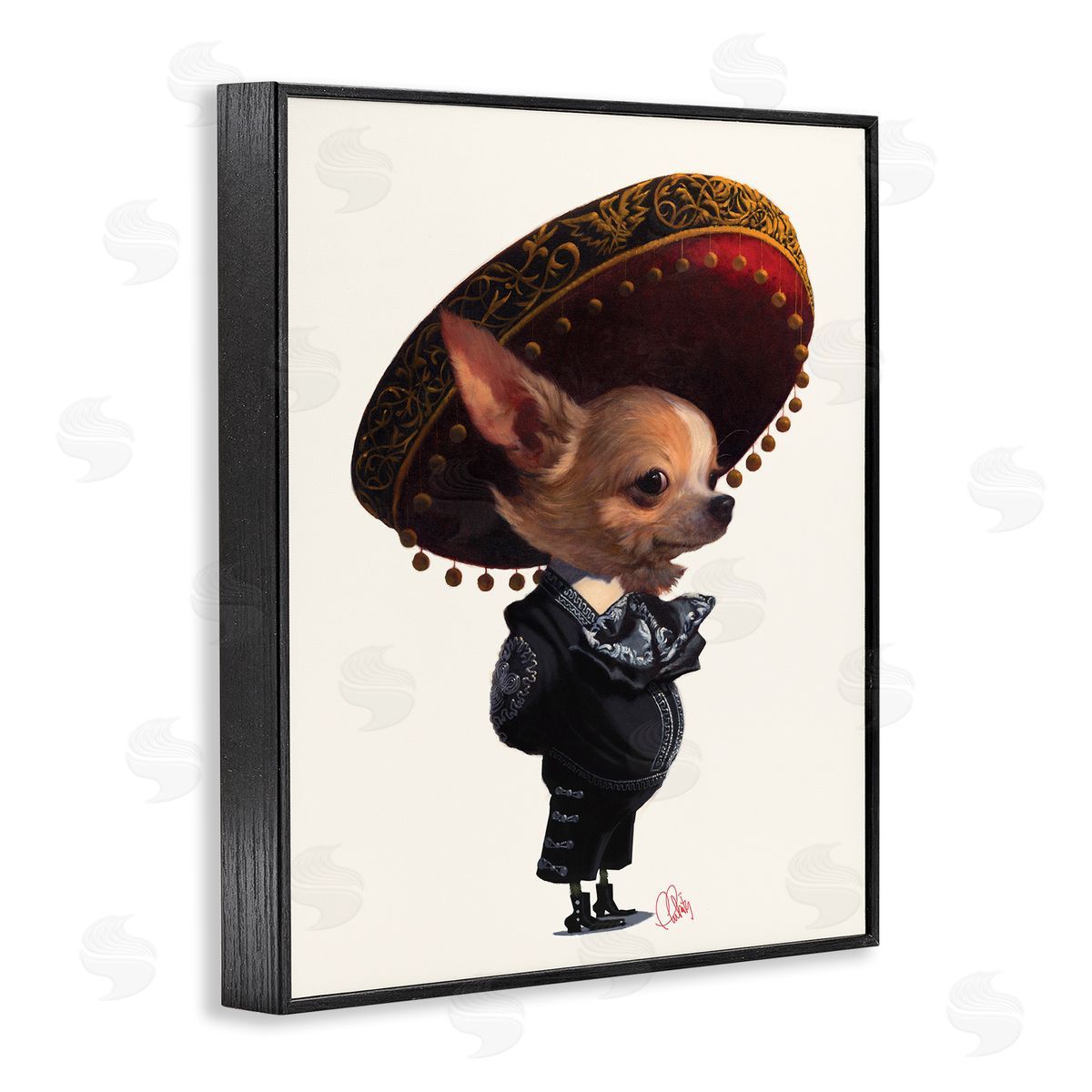 Thomas Fluharty Mariachi Chihuahua with Sombrero Adorable Pet Dog