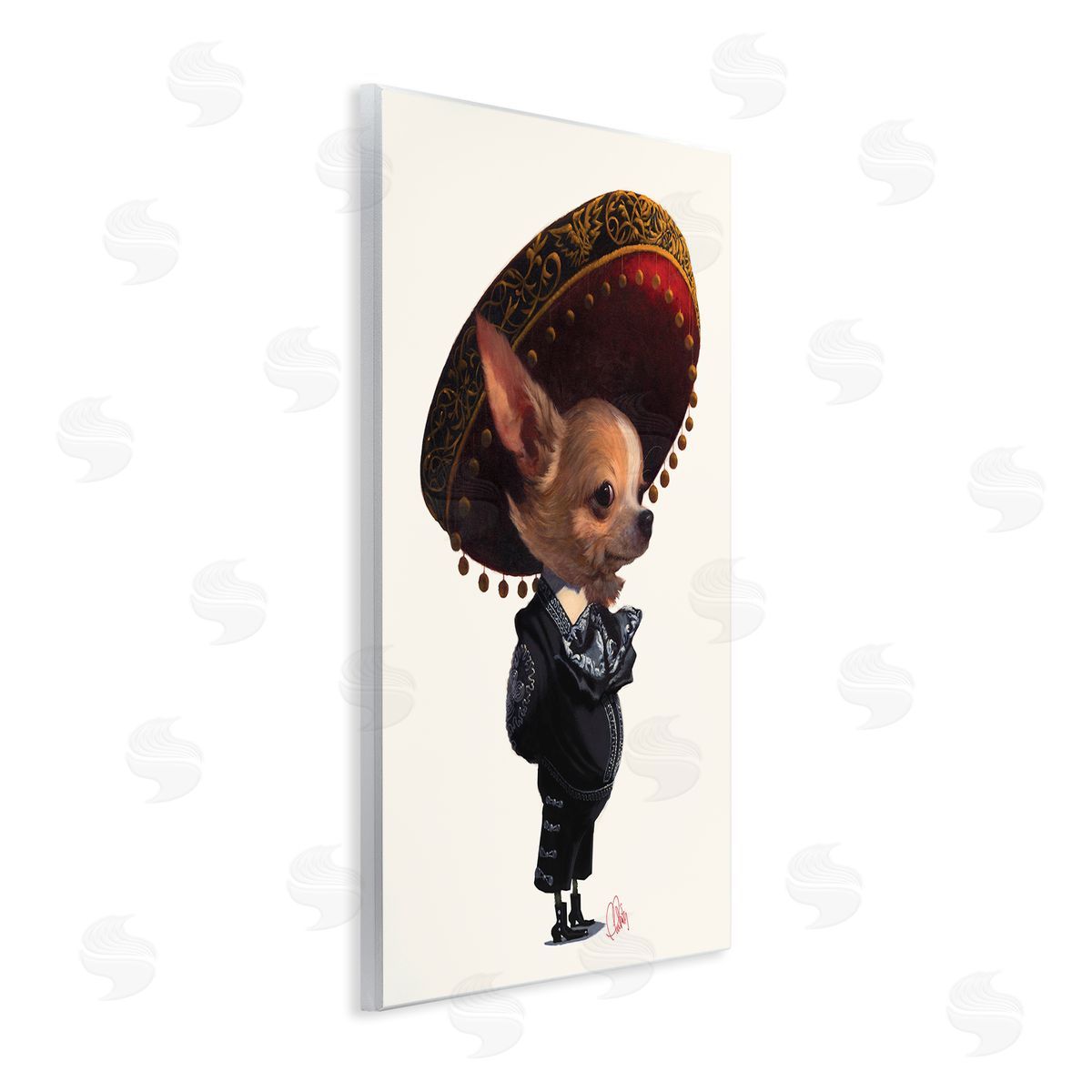 Thomas Fluharty Mariachi Chihuahua with Sombrero Adorable Pet Dog