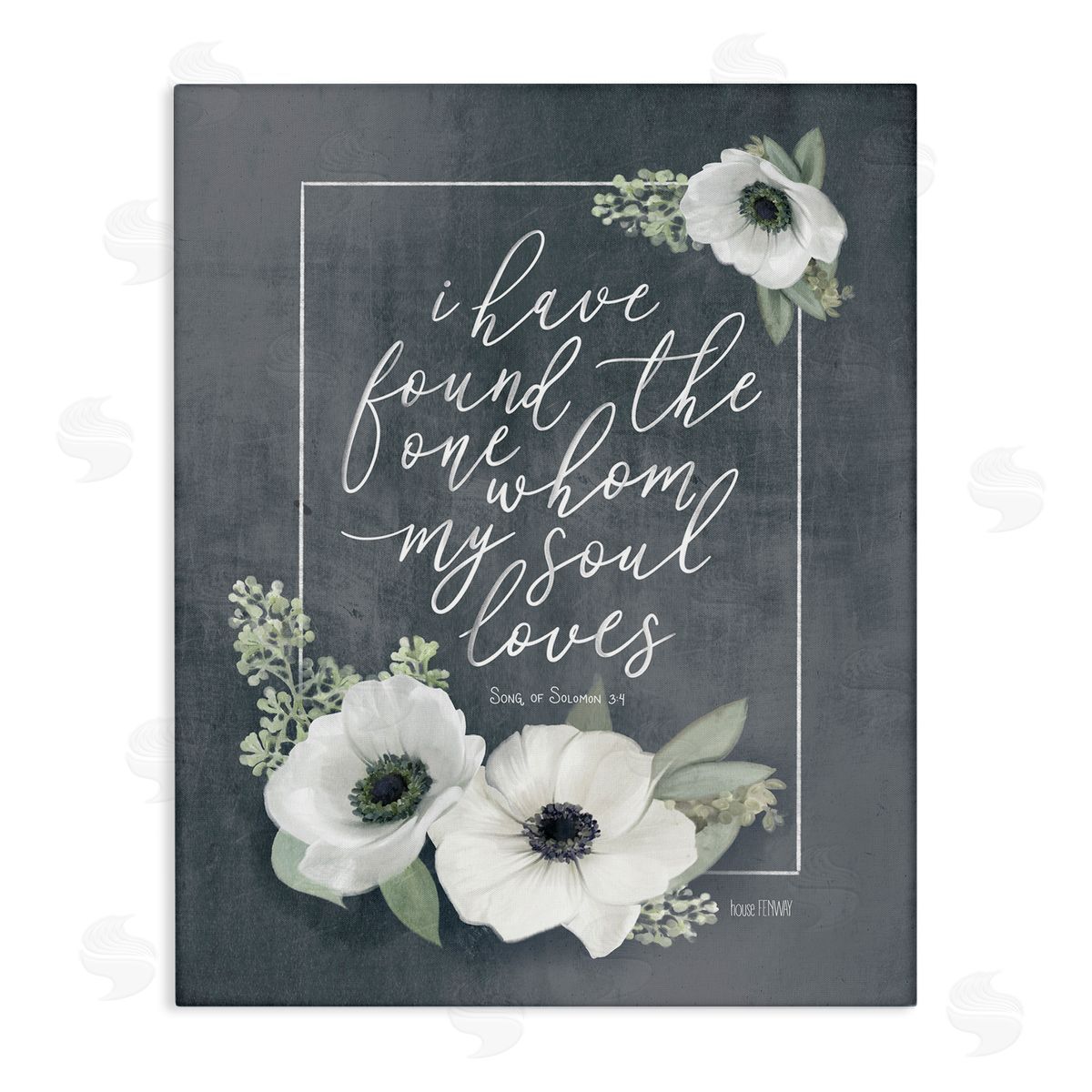 House Fenway Whom My Soul Loves 3:4 Rustic White Poppy Florals
