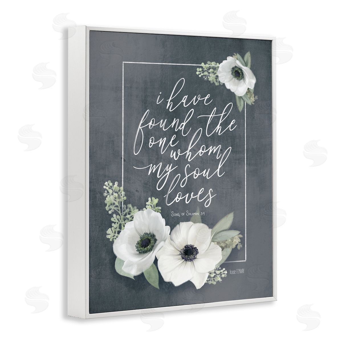 House Fenway Whom My Soul Loves 3:4 Rustic White Poppy Florals