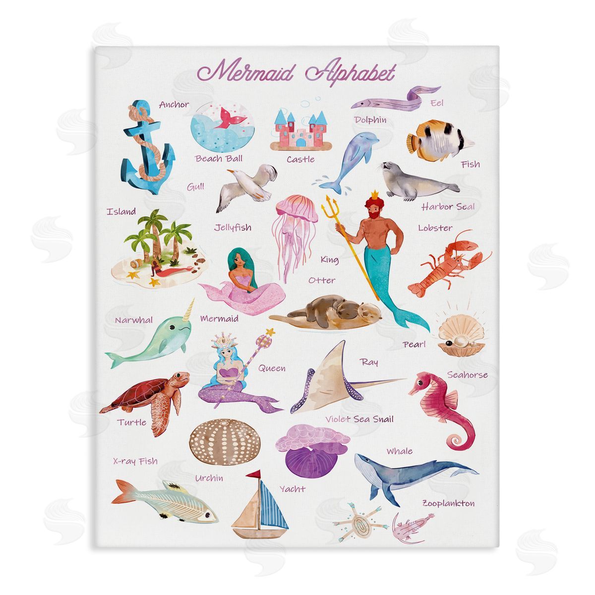 Ziwei Li Alphabet of Mermaids ABC Kid's Nautical Fantasy