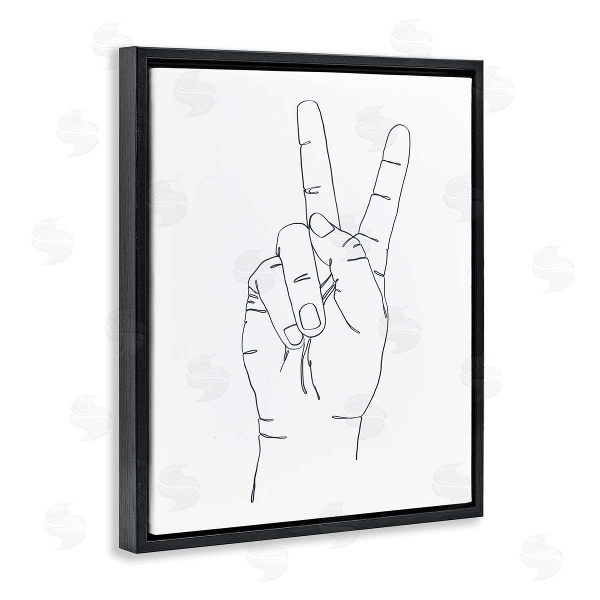 Ziwei Li Hand with Peace Sign Minimal Line Drawing