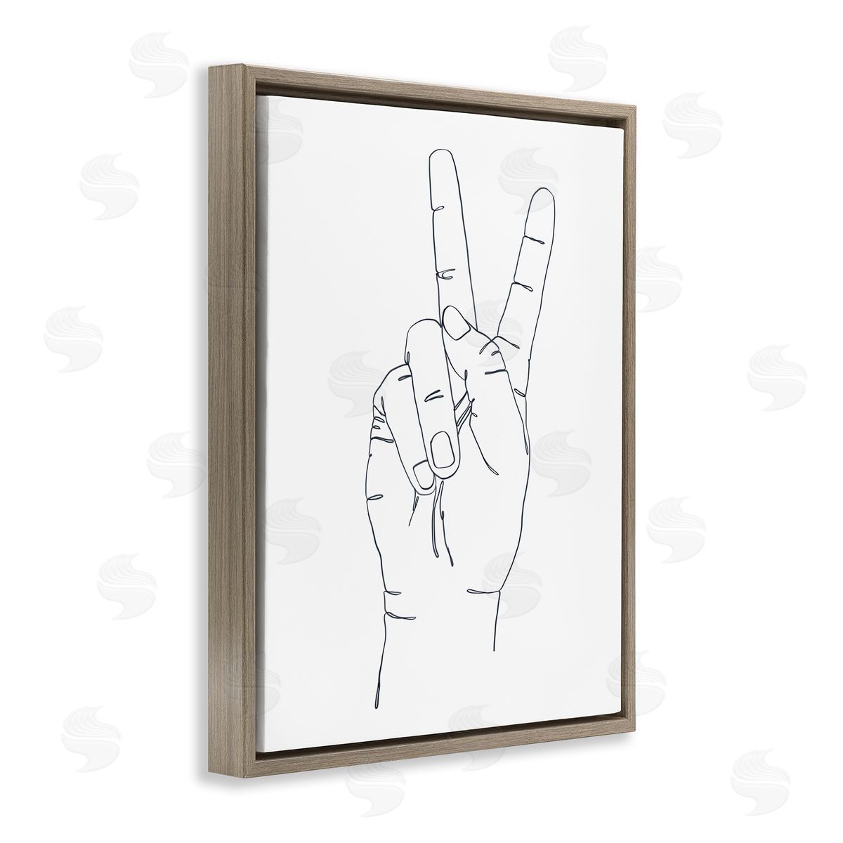 Ziwei Li Hand with Peace Sign Minimal Line Drawing