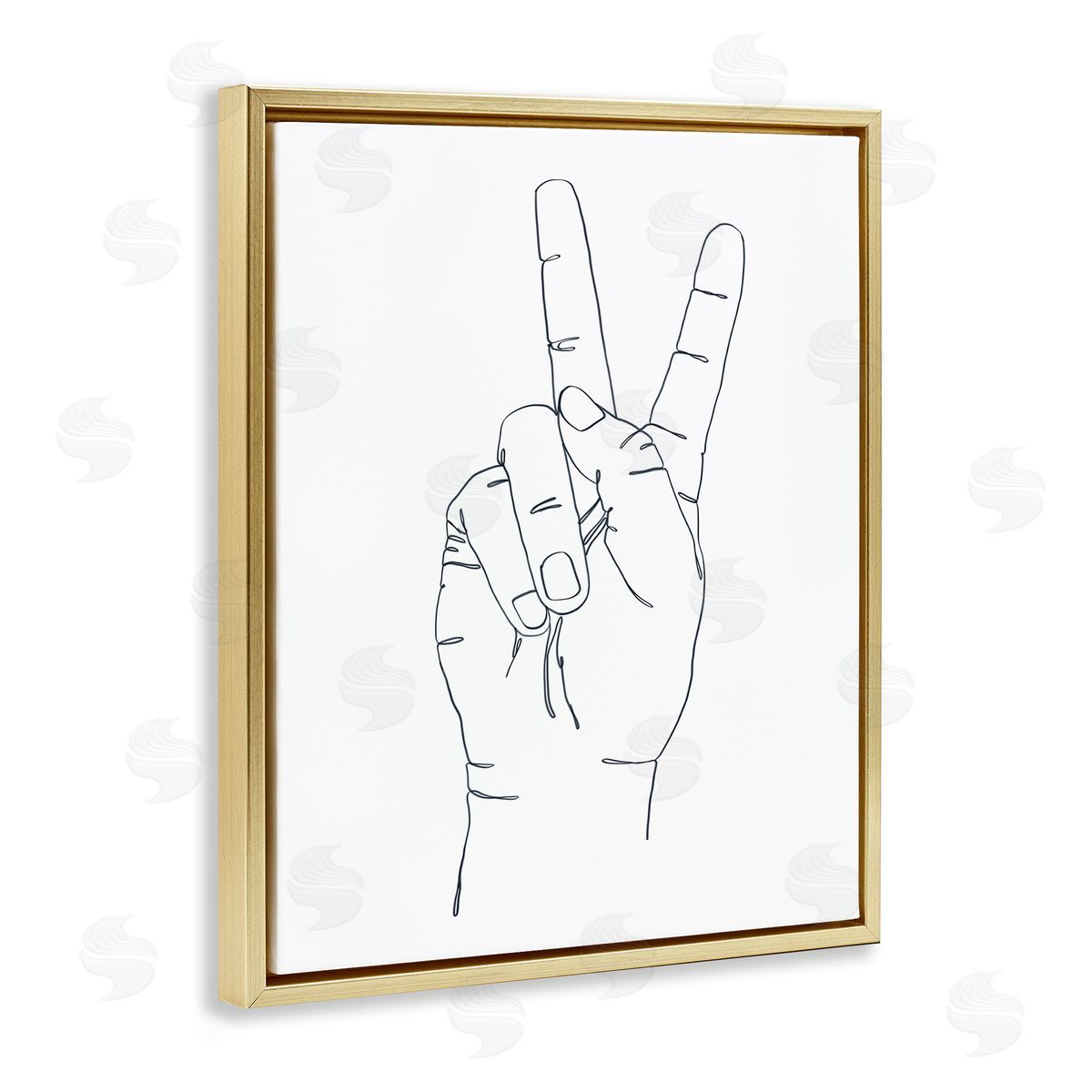 Ziwei Li Hand with Peace Sign Minimal Line Drawing