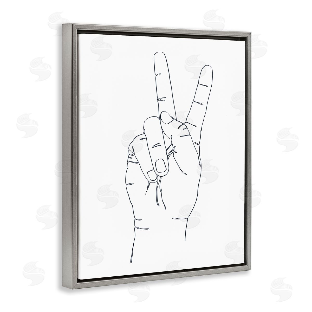 Ziwei Li Hand with Peace Sign Minimal Line Drawing