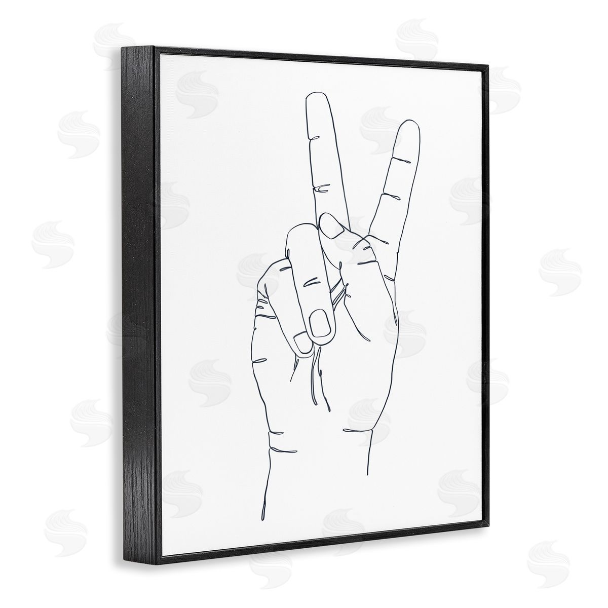 Ziwei Li Hand with Peace Sign Minimal Line Drawing