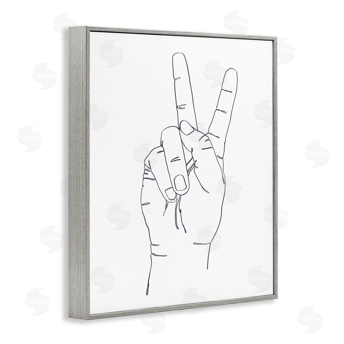 Ziwei Li Hand with Peace Sign Minimal Line Drawing