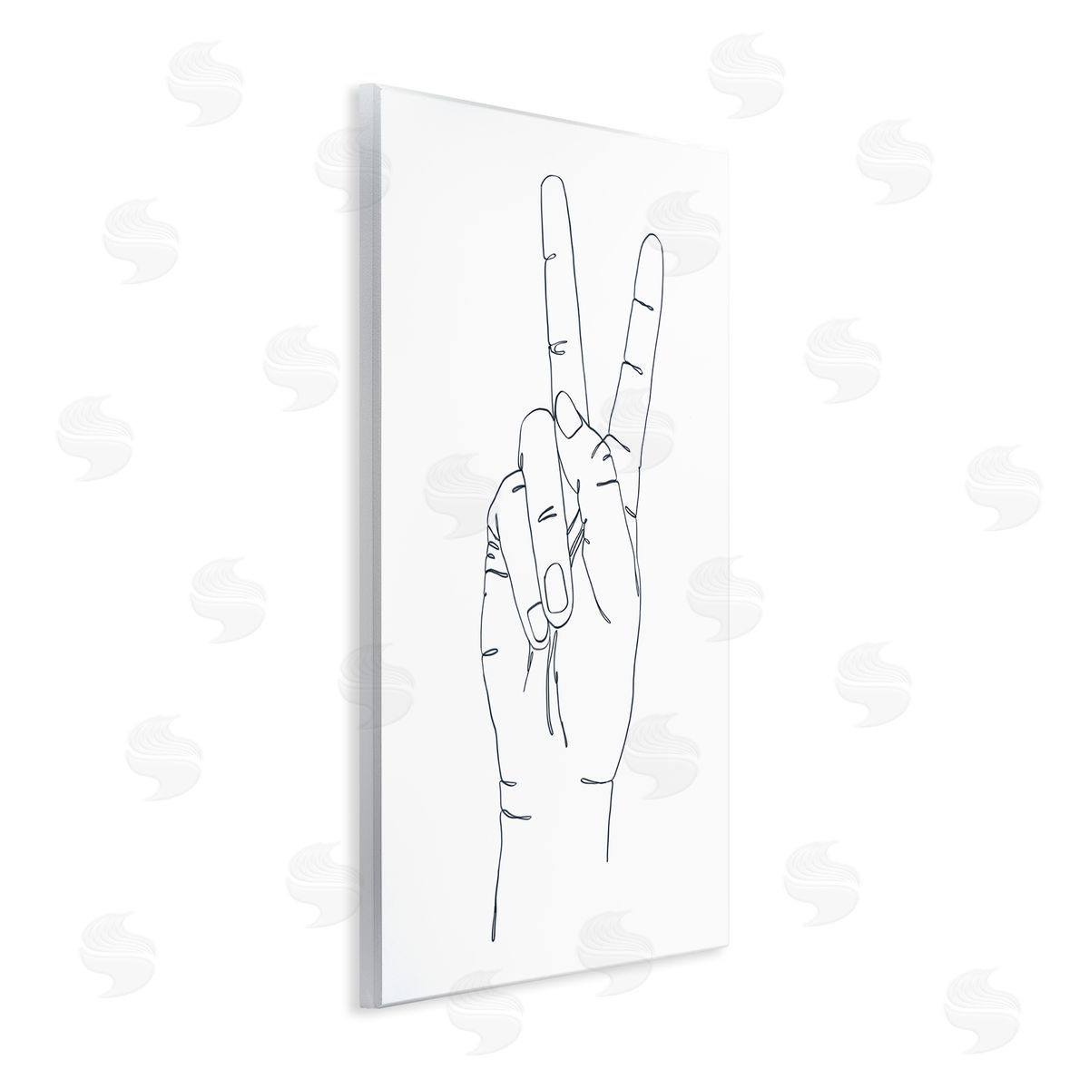 Ziwei Li Hand with Peace Sign Minimal Line Drawing