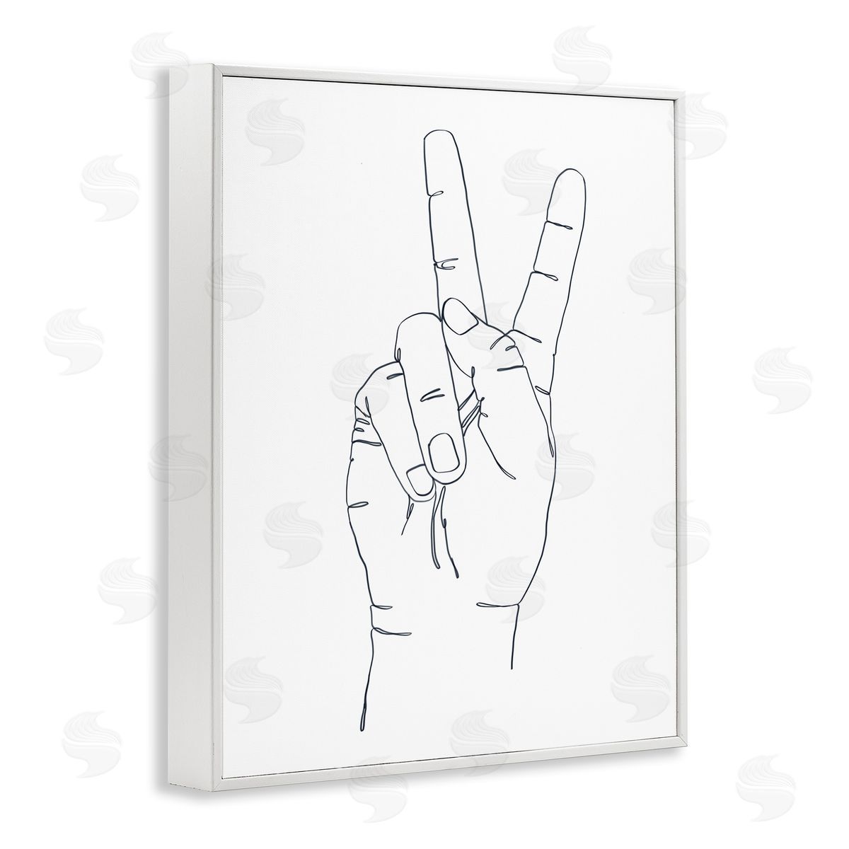 Ziwei Li Hand with Peace Sign Minimal Line Drawing