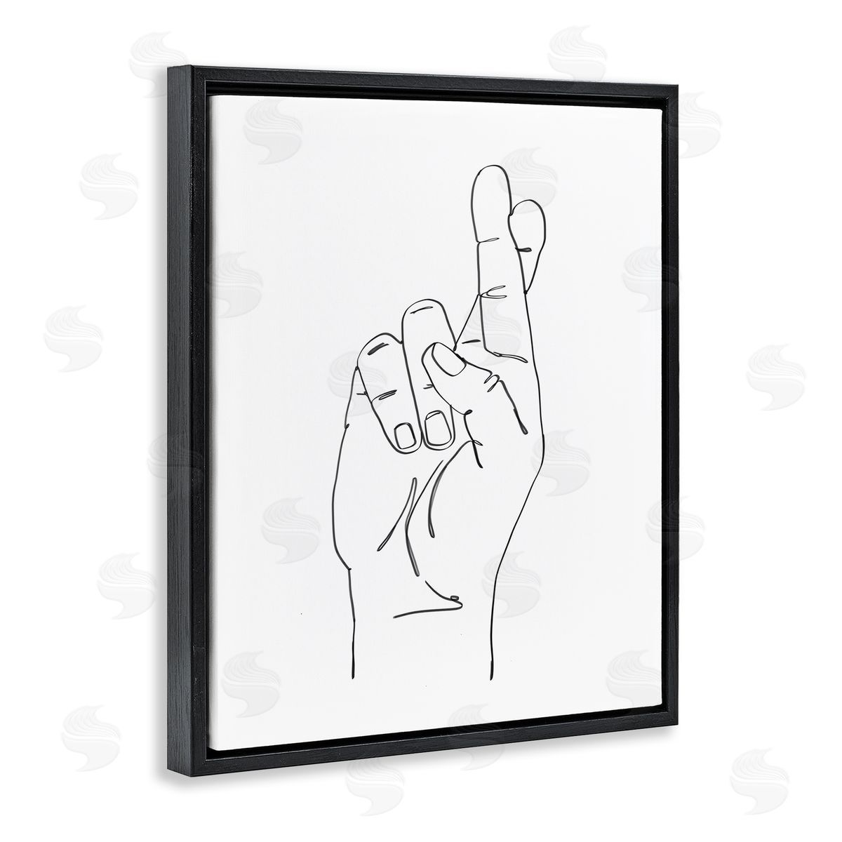 Ziwei Li Hand with Fingers Crossed Minimal Line Drawing