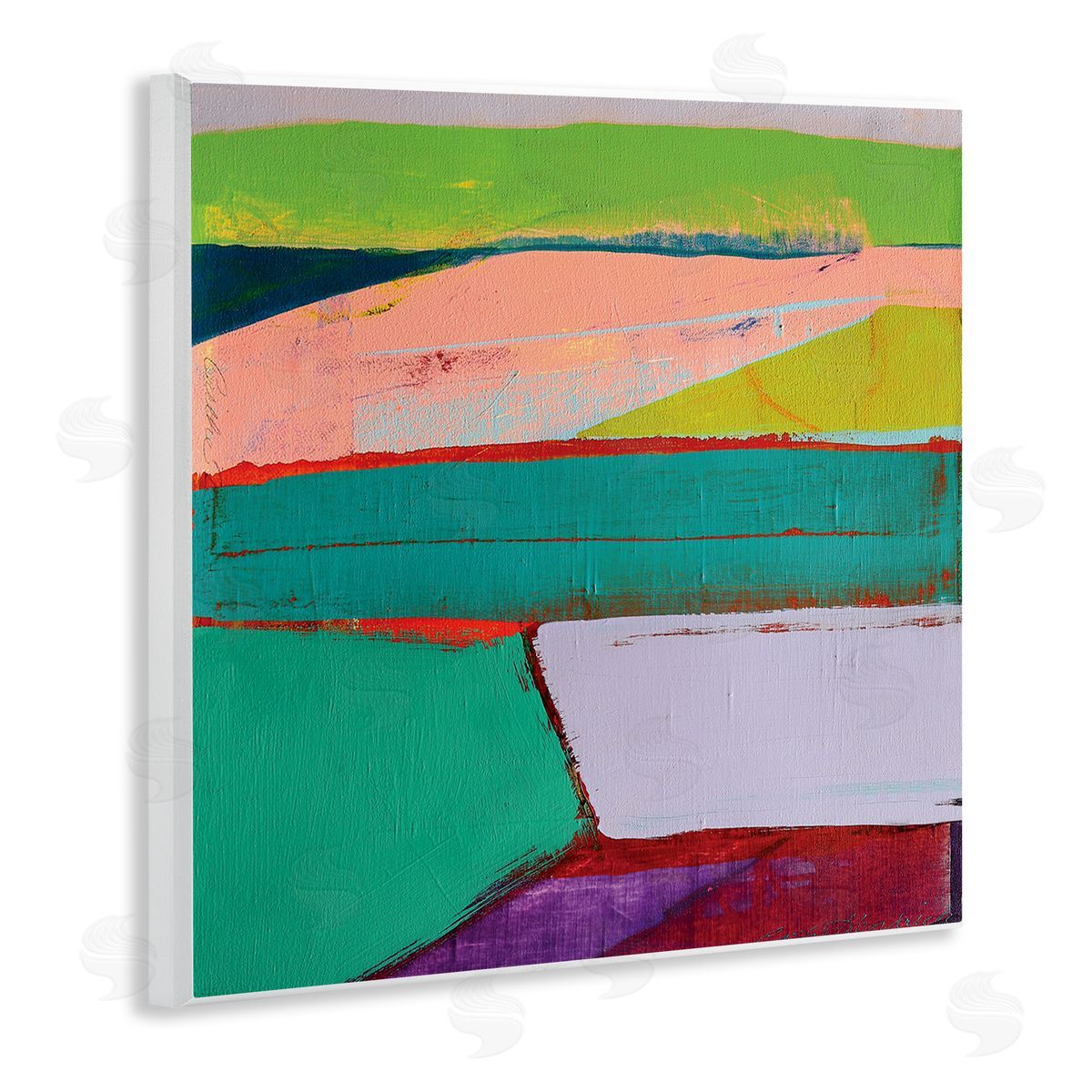 Cathe Hendrick Radiant Abstract Colors Layered Geometric Shapes Wooden Wall Plaque Art Print