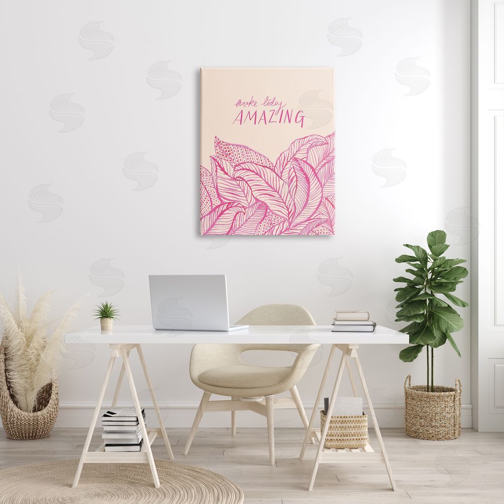 Heather McLaughlin Make Today Amazing Sentiment Pink Fern Leaves