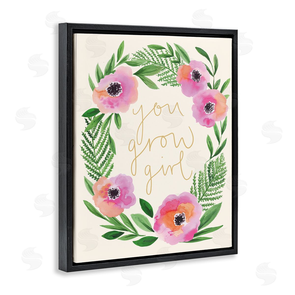 Heather McLaughlin You Grow Girl Phrase Blushing Pink Orange Florals