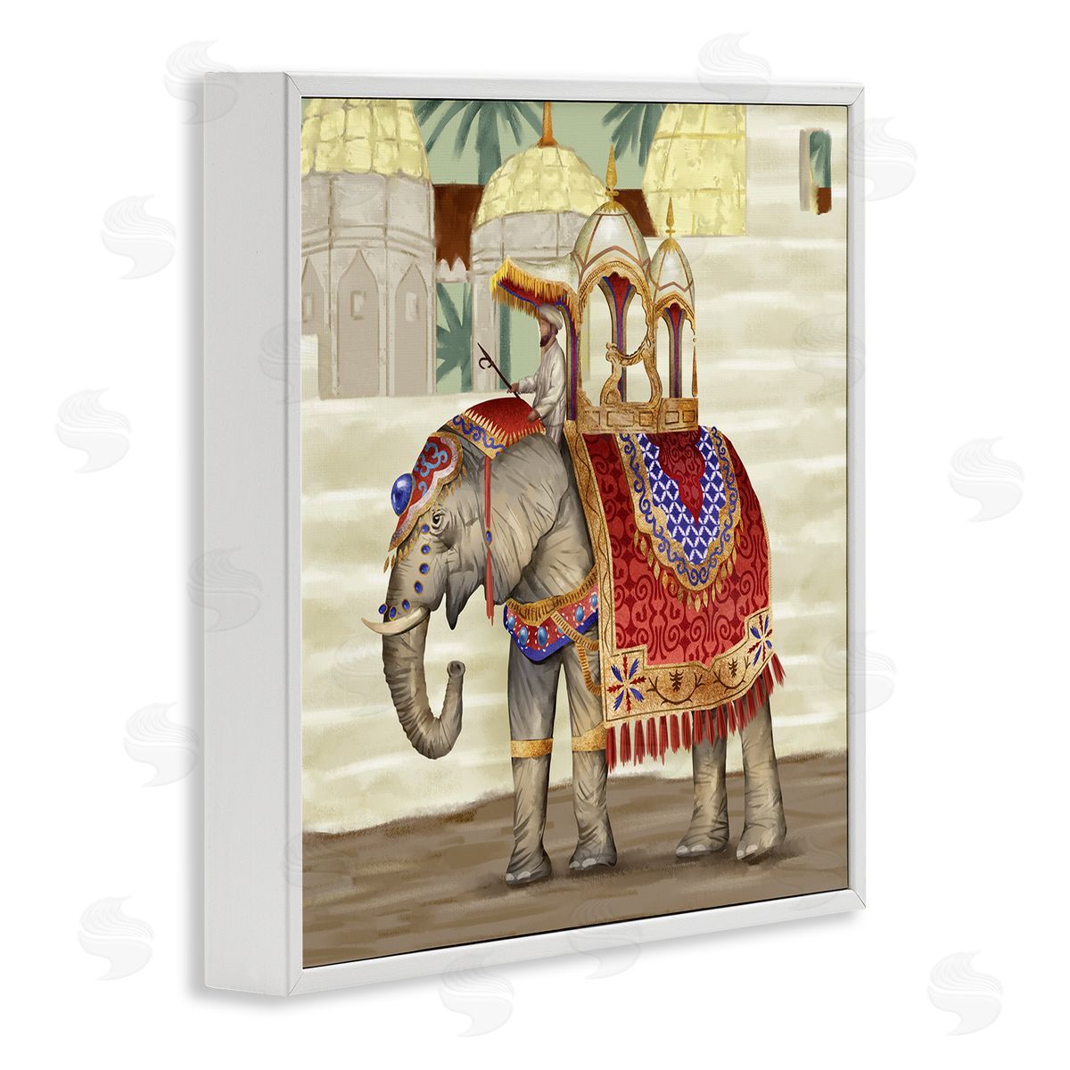 Ziwei Li Elephant Parade Eastern Culture Dome Architecture White Framed Glicee Wall Art Print