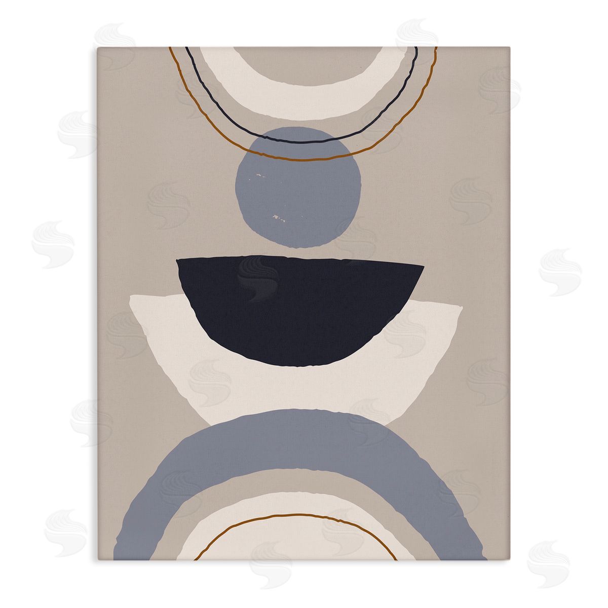 Jess Bruggink Boho Inspired Abstraction Layered Blue Circular Shapes