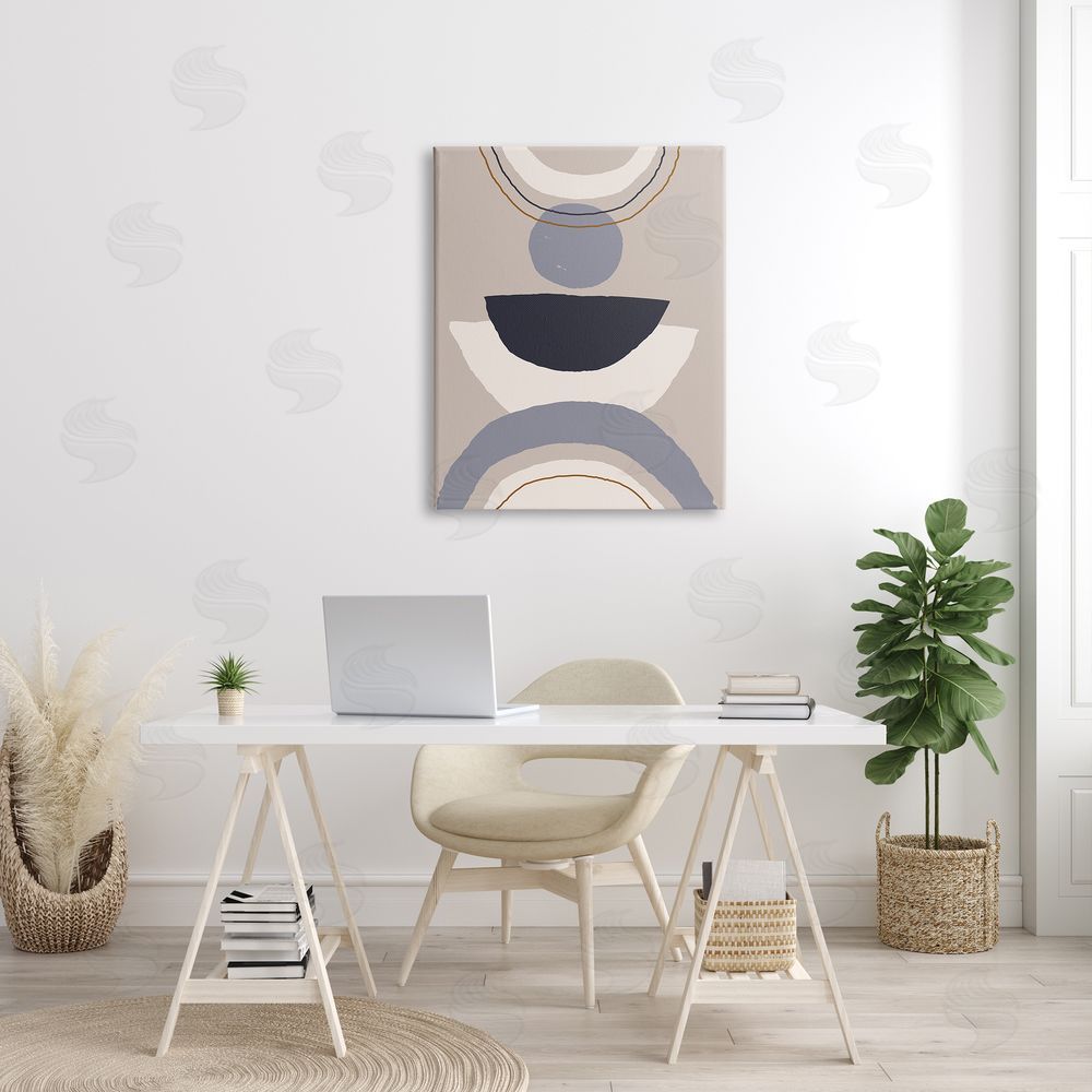 Jess Bruggink Boho Inspired Abstraction Layered Blue Circular Shapes