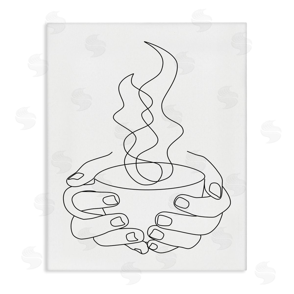 JJ Design House LLC Hands Grasping Hot Coffe_sidee Cup Minimal Line Drawing