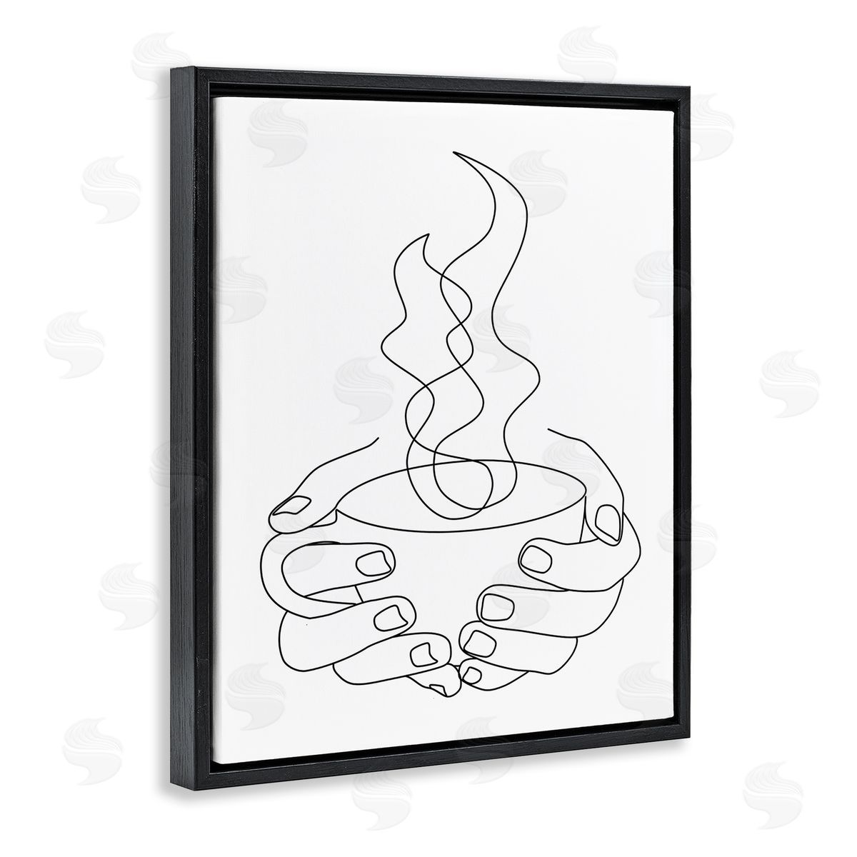 JJ Design House LLC Hands Grasping Hot Coffe_sidee Cup Minimal Line Drawing