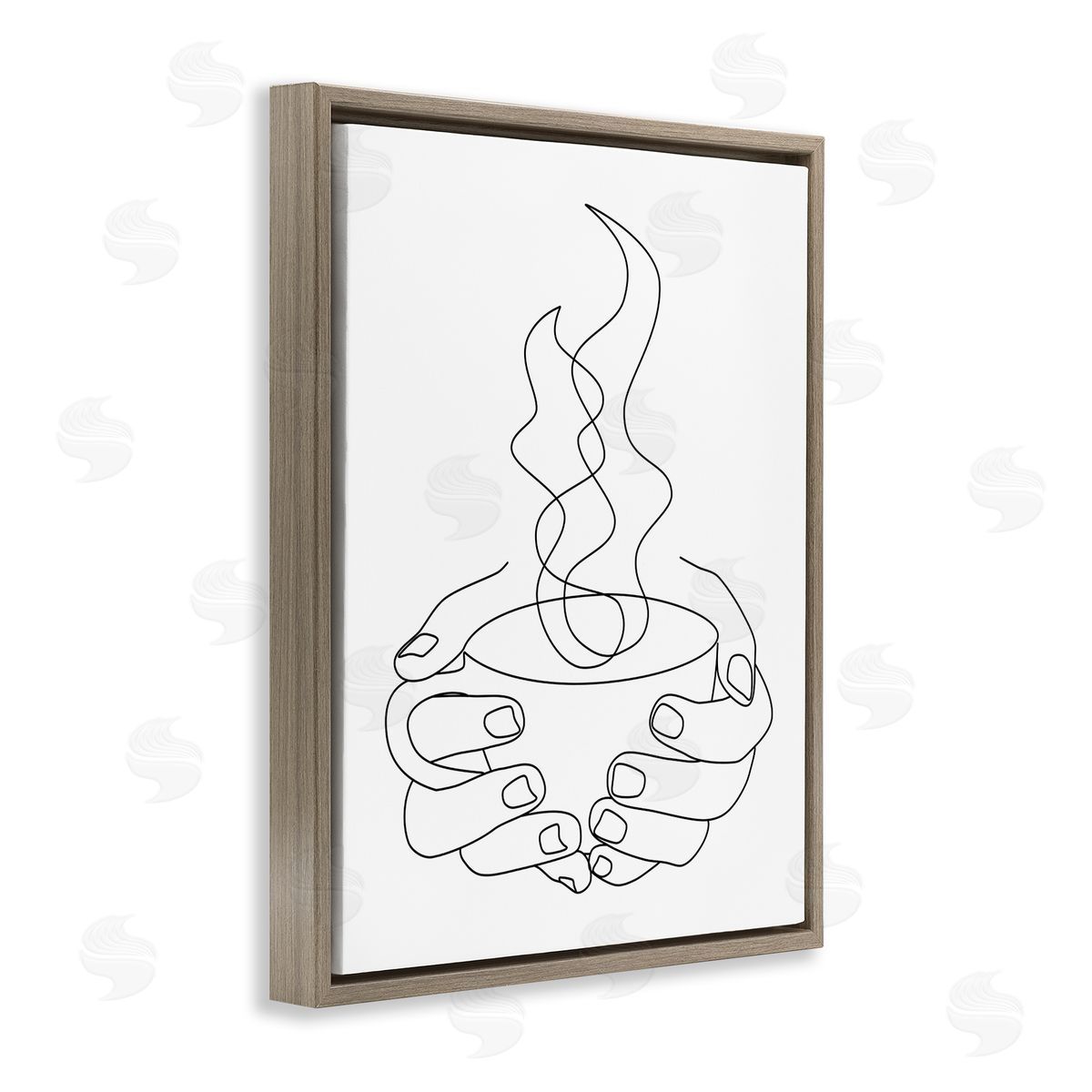 JJ Design House LLC Hands Grasping Hot Coffe_sidee Cup Minimal Line Drawing