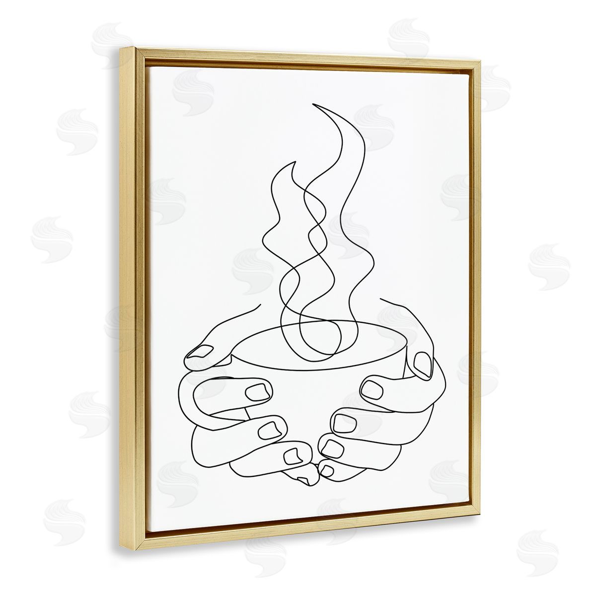 JJ Design House LLC Hands Grasping Hot Coffe_sidee Cup Minimal Line Drawing