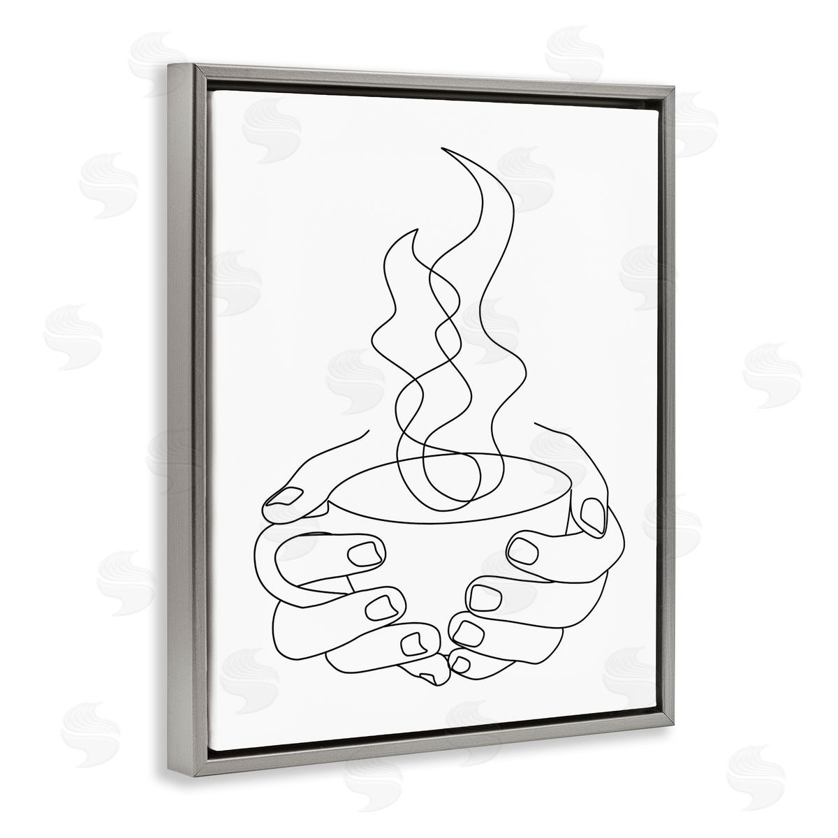 JJ Design House LLC Hands Grasping Hot Coffe_sidee Cup Minimal Line Drawing