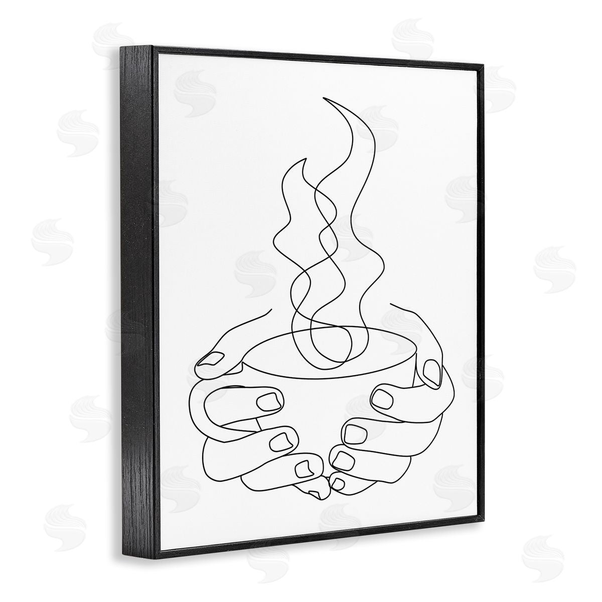 JJ Design House LLC Hands Grasping Hot Coffe_sidee Cup Minimal Line Drawing