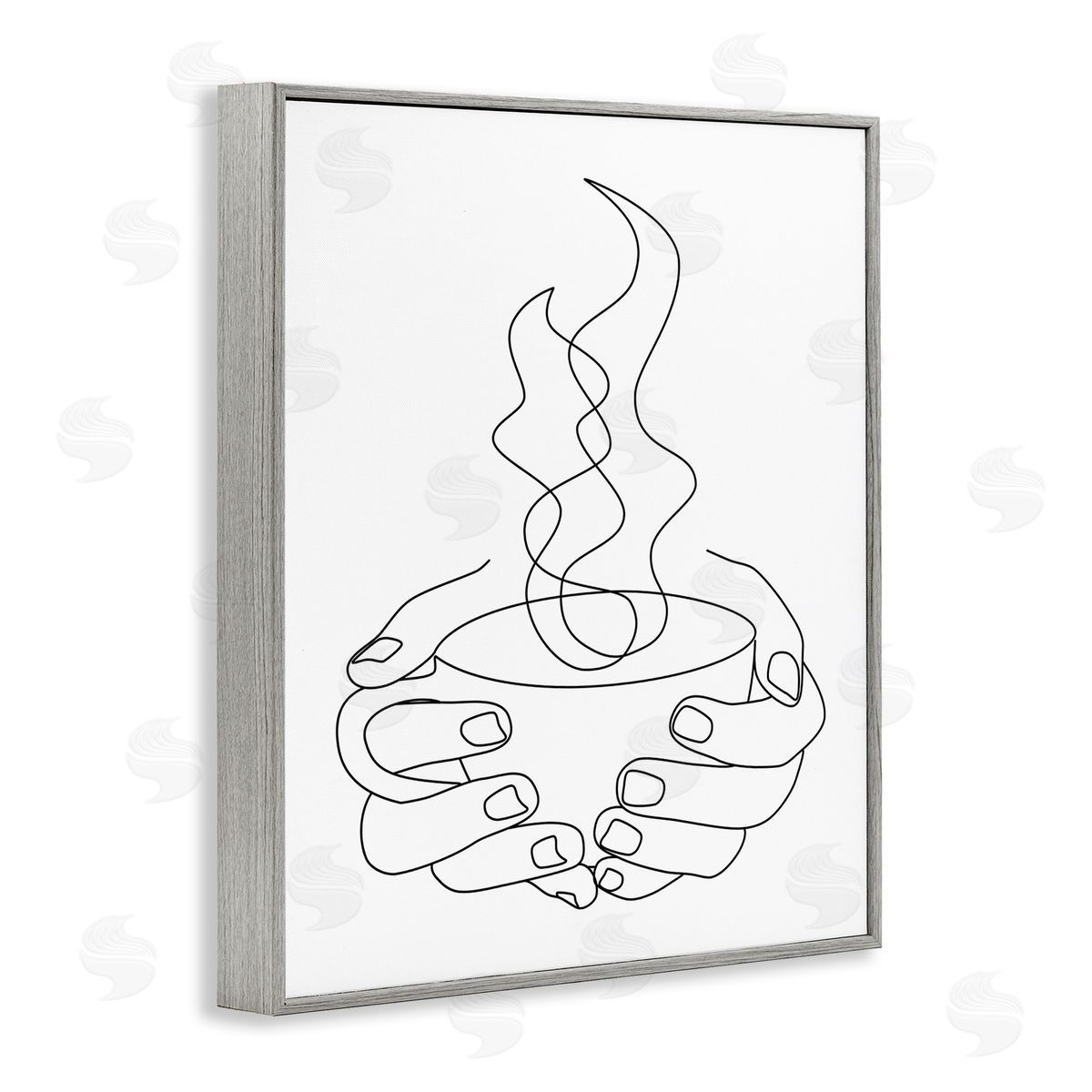 JJ Design House LLC Hands Grasping Hot Coffe_sidee Cup Minimal Line Drawing